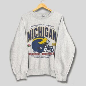 Vintage 90s University Of Michigan Big Ten Champions Rose Bowl Sweatshirt